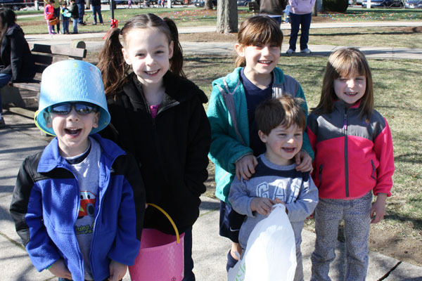 The Costellos -- Jason (5), Jamie (9) and their cousins the Fitzgerald’s – Delia (9), Leo (3) and Sarah (6) have made the Jaycee Easter Egg Hunt an annual family tradition.